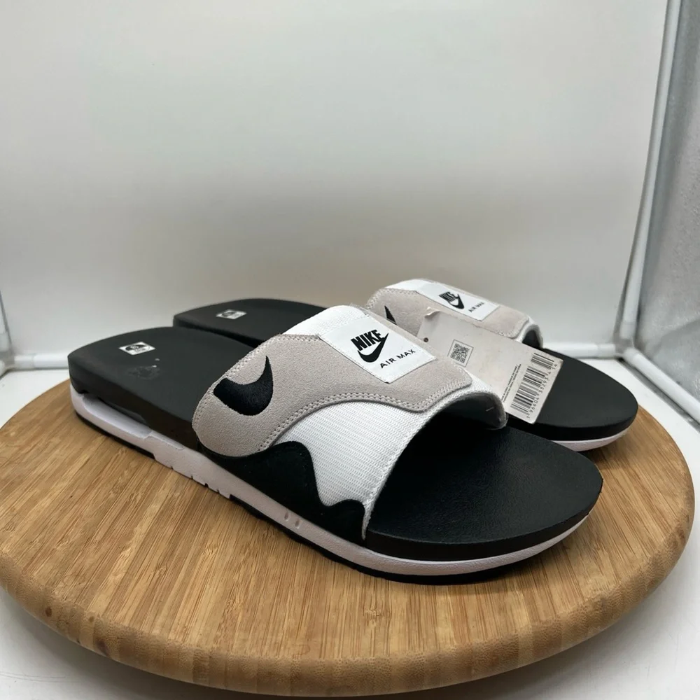 Nike Air Max 1 Slide Light Neutral Grey and Black DH0295-102 Mens Size 18‎ NEW
